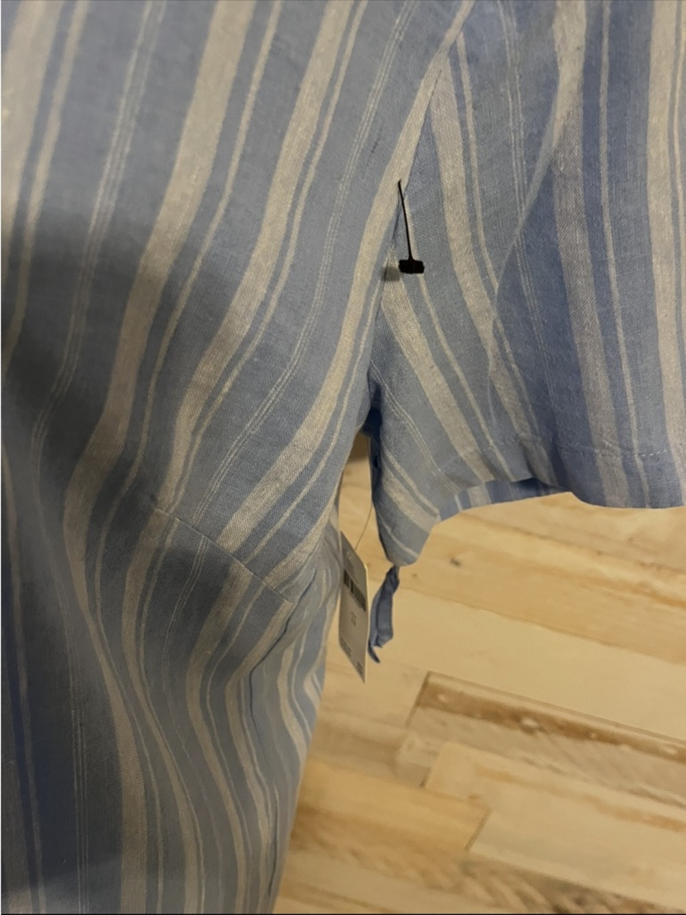 NWT Anthropologie size 12 linen blend mini dress in blue stripe - Picture 5 of 11